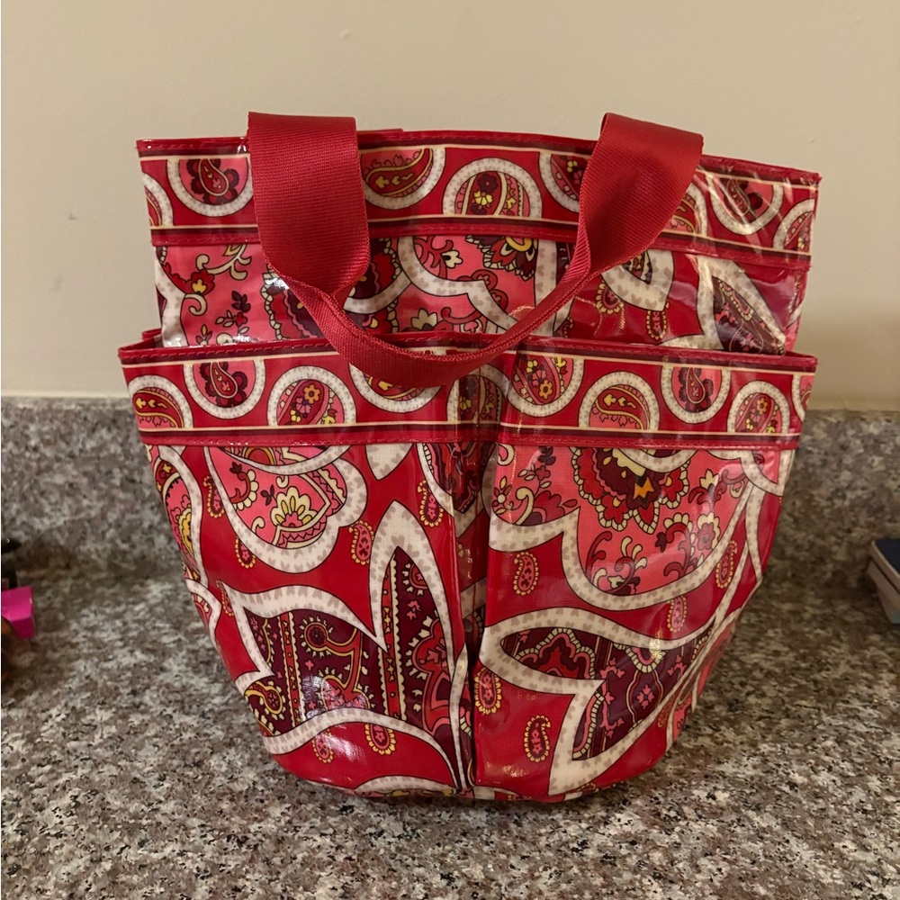 Vera Bradley Rosy Posies Vinyl Water Resistant Shower Caddy